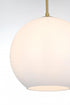 Elegant Lighting Baxter 12 inch Pendant Frosted White Shade in Satin Gold in Satin Gold and Frosted White Finish Model: LD2225SG