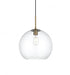 Elegant Lighting Baxter 14 inch Pendant Clear Shade in Satin Gold in Satin Gold and Clear Finish Model: LD2216SG