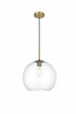Elegant Lighting Baxter 14 inch Pendant Clear Shade in Satin Gold in Satin Gold and Clear Finish Model: LD2216SG