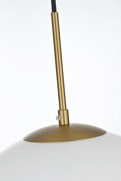 Elegant Lighting Baxter 14 inch Pendant Frosted White Shade in Satin Gold in Satin Gold and Frosted White Finish Model: LD2217SG