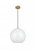 Elegant Lighting Baxter 14 inch Pendant Frosted White Shade in Satin Gold in Satin Gold and Frosted White Finish Model: LD2217SG