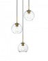 Elegant Lighting Baxter 18 inch Flush Mount Clear Shade in Satin Gold in Satin Gold and Clear Finish Model: LD2208SG