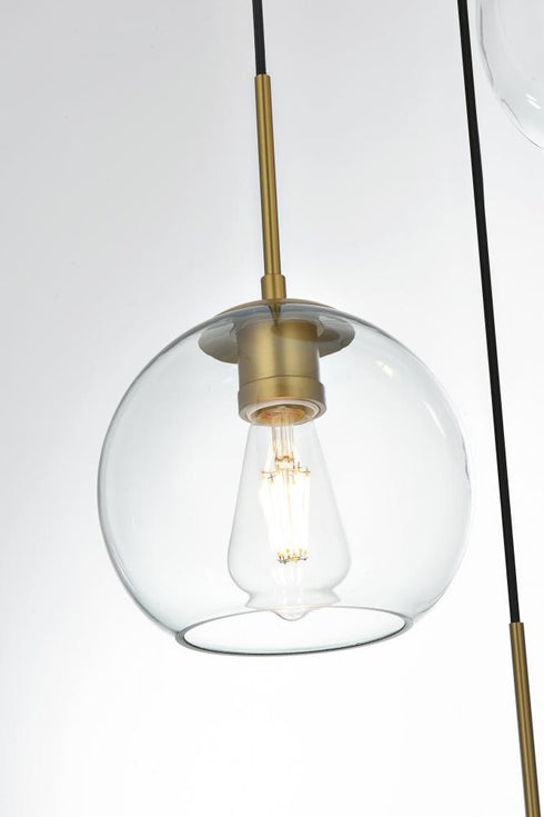 Elegant Lighting Baxter 18 inch Flush Mount Clear Shade in Satin Gold in Satin Gold and Clear Finish Model: LD2208SG