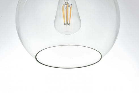Elegant Lighting Baxter 18 inch Flush Mount Clear Shade in Satin Gold in Satin Gold and Clear Finish Model: LD2210SG