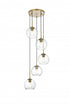 Elegant Lighting Baxter 18 inch Pendant Clear Shade in Satin Gold in Satin Gold and Clear Finish Model: LD2226SG