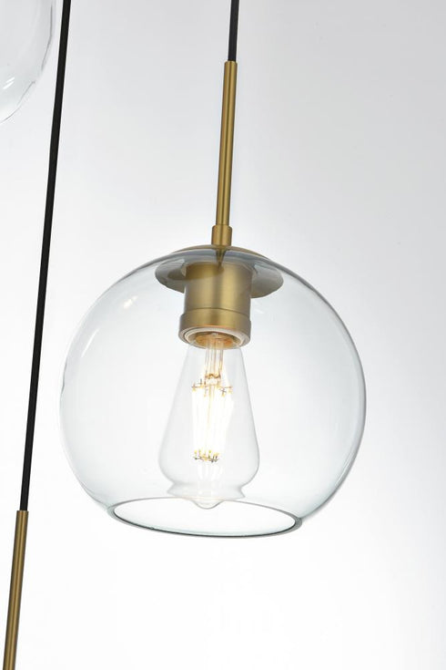 Elegant Lighting Baxter 18 inch Pendant Clear Shade in Satin Gold in Satin Gold and Clear Finish Model: LD2226SG