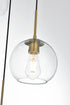 Elegant Lighting Baxter 18 inch Pendant Clear Shade in Satin Gold in Satin Gold and Clear Finish Model: LD2226SG