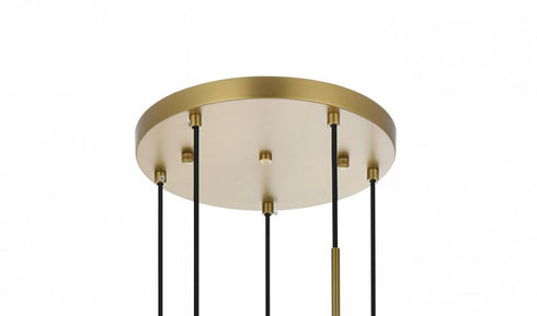 Elegant Lighting Baxter 18 inch Pendant Clear Shade in Satin Gold in Satin Gold and Clear Finish Model: LD2226SG