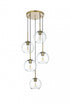 Elegant Lighting Baxter 18 inch Pendant Clear Shade in Satin Gold in Satin Gold and Clear Finish Model: LD2226SG