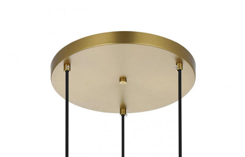 Elegant Lighting Baxter 20 inch Pendant Clear Shade in Satin Gold in Satin Gold and Clear Finish Model: LD2214SG