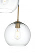 Elegant Lighting Baxter 20 inch Pendant Clear Shade in Satin Gold in Satin Gold and Clear Finish Model: LD2214SG