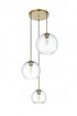 Elegant Lighting Baxter 21 inch Pendant Clear Shade in Satin Gold in Satin Gold and Clear Finish Model: LD2218SG