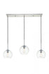 Elegant Lighting Baxter 3 Lights Black Pendant With Clear Glass in Black and Clear Finish Model: LD2236BK