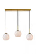 Elegant Lighting Baxter 3 Lights Black Pendant With Frosted White Glass in Black and Frosted White Finish Model: LD2237BK