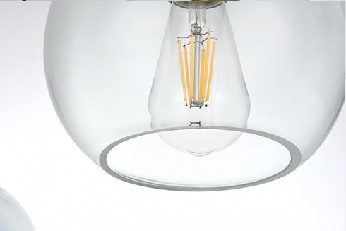 Elegant Lighting Baxter 36 inch Pendant Clear Shade in Satin Gold in Satin Gold and Clear Finish Model: LD2236SG
