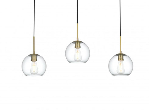 Elegant Lighting Baxter 36 inch Pendant Clear Shade in Satin Gold in Satin Gold and Clear Finish Model: LD2236SG
