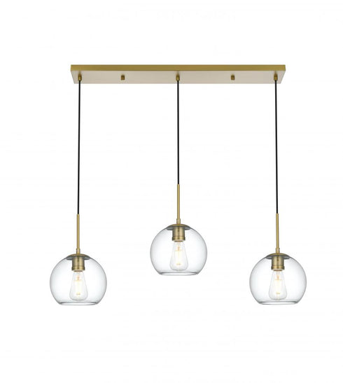 Elegant Lighting Baxter 36 inch Pendant Clear Shade in Satin Gold in Satin Gold and Clear Finish Model: LD2236SG