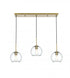 Elegant Lighting Baxter 36 inch Pendant Clear Shade in Satin Gold in Satin Gold and Clear Finish Model: LD2236SG