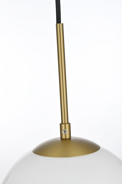 Elegant Lighting Baxter 36 inch Pendant Frosted White Shade in Satin Gold in Satin Gold and Frosted White Finish Model: LD2237SG