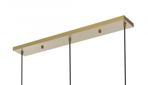 Elegant Lighting Baxter 36 inch Pendant Frosted White Shade in Satin Gold in Satin Gold and Frosted White Finish Model: LD2237SG