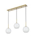 Elegant Lighting Baxter 36 inch Pendant Frosted White Shade in Satin Gold in Satin Gold and Frosted White Finish Model: LD2237SG