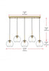Elegant Lighting Baxter 41.5 inch Pendant Clear Shade in Satin Gold in Satin Gold and Clear Finish Model: LD2228SG