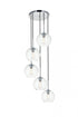 Elegant Lighting Baxter 5 Lights Black Pendant With Clear Glass in Black and Clear Finish Model: LD2226BK