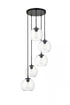 Elegant Lighting Baxter 5 Lights Black Pendant With Clear Glass in Black and Clear Finish Model: LD2226BK