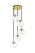 Elegant Lighting Baxter 5 Lights Black Pendant With Clear Glass in Black and Clear Finish Model: LD2226BK