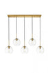 Elegant Lighting Baxter 5 Lights Black Pendant With Clear Glass in Black and Clear Finish Model: LD2228BK
