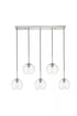 Elegant Lighting Baxter 5 Lights Black Pendant With Clear Glass in Black and Clear Finish Model: LD2228BK