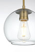 Elegant Lighting Baxter 54 inch Pendant Clear Shade in Satin Gold in Satin Gold and Clear Finish Model: LD2230SG