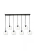 Elegant Lighting Baxter 7 Lights Black Pendant With Clear Glass in Black and Clear Finish Model: LD2230BK
