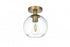 Elegant Lighting Baxter 8 inch Flush Mount Clear Shade in Satin Gold in Satin Gold and Clear Finish Model: LD2204SG