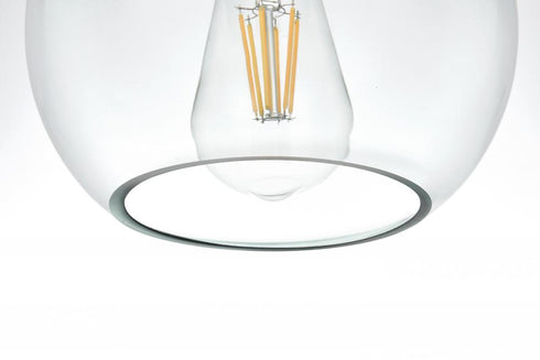 Elegant Lighting Baxter 8 inch Flush Mount Clear Shade in Satin Gold in Satin Gold and Clear Finish Model: LD2204SG