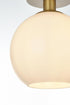Elegant Lighting Baxter 8 inch Flush Mount Frosted White Shade in Satin Gold in Satin Gold and Frosted White Finish Model: LD2205SG