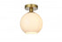 Elegant Lighting Baxter 8 inch Flush Mount Frosted White Shade in Satin Gold in Satin Gold and Frosted White Finish Model: LD2205SG