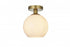 Elegant Lighting Baxter 8 inch Flush Mount Frosted White Shade in Satin Gold in Satin Gold and Frosted White Finish Model: LD2205SG