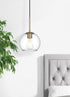 Elegant Lighting Baxter 8 inch Pendant Clear Shade in Satin Gold in Satin Gold and Clear Finish Model: LD2206SG