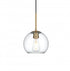 Elegant Lighting Baxter 8 inch Pendant Clear Shade in Satin Gold in Satin Gold and Clear Finish Model: LD2206SG