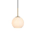 Elegant Lighting Baxter 8 inch Pendant Frosted White Shade in Satin Gold in Satin Gold and Frosted White Finish Model: LD2207SG