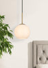 Elegant Lighting Baxter 8 inch Pendant Frosted White Shade in Satin Gold in Satin Gold and Frosted White Finish Model: LD2207SG