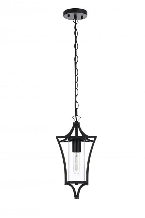 Elegant Lighting Belgrade 7 inch Outdoor Pendant in Black Model: OD311H15BK