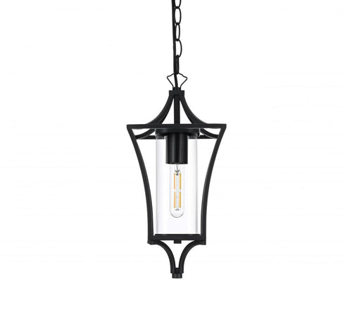 Elegant Lighting Belgrade 7 inch Outdoor Pendant in Black Model: OD311H15BK
