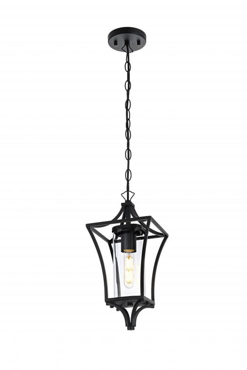 Elegant Lighting Belgrade 7 inch Outdoor Pendant in Black Model: OD311H15BK