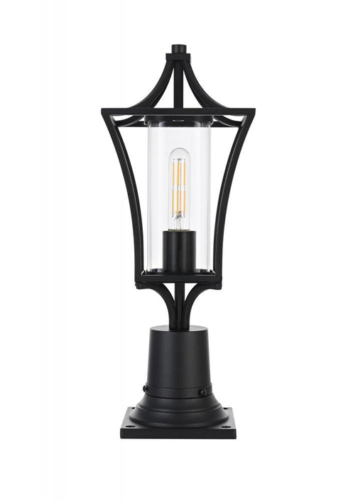 Elegant Lighting Belgrade 7 inch Outdoor Pendant in Black Model: OD311P19BK