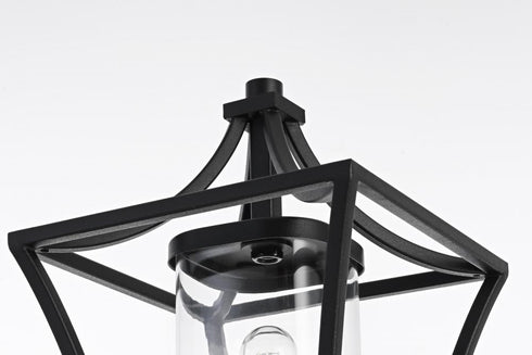 Elegant Lighting Belgrade 7 inch Outdoor Pendant in Black Model: OD311P19BK