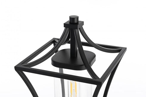 Elegant Lighting Belgrade 7 inch Outdoor Pendant in Black Model: OD311P19BK