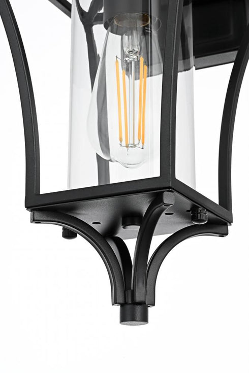 Elegant Lighting Belgrade 7 inch Outdoor Pendant in Black Model: OD311W16BK