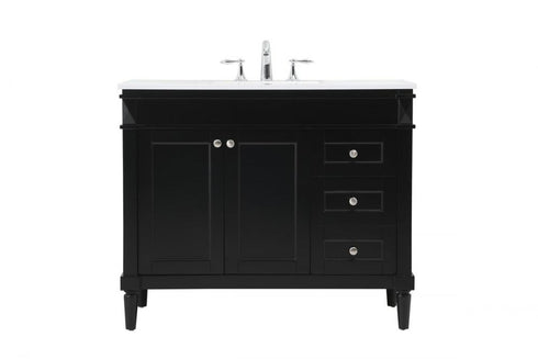 Elegant Lighting Bennett 42 Inch Single Bathroom Vanity in Black Model: VF31842BK